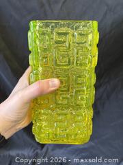 MaxSold Auction: Glowy Mod Era Riihimaki Riihimaen Lasi Oy Taalari Designed By Tamara Aladin Vaseline Uranium Glass Vase C.1968 - Toronto (Ontario, Canada) PARTNER MANAGED Reseller Online Auction - Railside Road