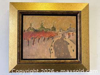 MaxSold Auction: "Les Plaines Derriere Le Manege" Oil On Wood Quebec Artist Signed Simon Carmichael - Toronto (Ontario, Canada) PARTNER MANAGED Reseller Online Auction - Railside Road