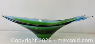 MaxSold Auction: Mid-Century Figural Fish Blue Murano Somerso Italian Green Art Glass Bowl - Toronto (Ontario, Canada) PARTNER MANAGED Reseller Online Auction - Railside Road