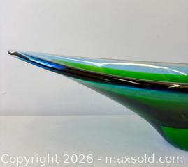 MaxSold Auction: Mid-Century Figural Fish Blue Murano Somerso Italian Green Art Glass Bowl - Toronto (Ontario, Canada) PARTNER MANAGED Reseller Online Auction - Railside Road