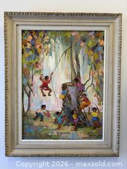 MaxSold Auction: Remarkable "Fun In Mexico" Large Oil Painting On Canvas Artist Signed Pat McNaughton - Toronto (Ontario, Canada) PARTNER MANAGED Reseller Online Auction - Railside Road