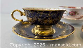 MaxSold Auction: Set 3 English German Porcelain Teacup + Saucer Sets Paragon Bavaria Eche Cobalt C.1940's - Toronto (Ontario, Canada) PARTNER MANAGED Reseller Online Auction - Railside Road