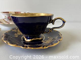 MaxSold Auction: Set 3 English German Porcelain Teacup + Saucer Sets Paragon Bavaria Eche Cobalt C.1940's - Toronto (Ontario, Canada) PARTNER MANAGED Reseller Online Auction - Railside Road