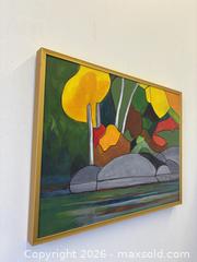 MaxSold Auction: Vibrant Abstract Impressionist Oil Painting On Board Estonian Artist Signed Armilde Siekierski {1925-2020} - Toronto (Ontario, Canada) PARTNER MANAGED Reseller Online Auction - Railside Road