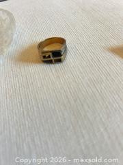 MaxSold Auction: 10K Yellow Gold Signet Ring with Charm Chain & Crystal Dish A - Toronto (Ontario, Canada) Downsizing Online Auction - Bonacres Avenue