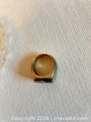 MaxSold Auction: 10K Yellow Gold Signet Ring with Charm Chain & Crystal Dish A - Toronto (Ontario, Canada) Downsizing Online Auction - Bonacres Avenue