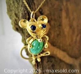 MaxSold Auction: 18K Gold Mouse Pendant  - King (Ontario, Canada) PARTNER MANAGED Downsizing Online Auction - Weston Road