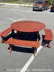 MaxSold Auction: Full-size outdoor wood patio set  - Cocoa (Florida, USA) SELLER MANAGED Estate Sale Online Auction - Broadcast Court