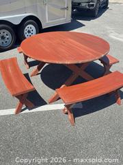 MaxSold Auction: Full-size outdoor wood patio set  - Cocoa (Florida, USA) SELLER MANAGED Estate Sale Online Auction - Broadcast Court