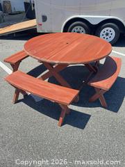MaxSold Auction: Full-size outdoor wood patio set  - Cocoa (Florida, USA) SELLER MANAGED Estate Sale Online Auction - Broadcast Court