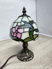 MaxSold Auction: Small Tiffany-style Stained Glass Lamp - Cocoa (Florida, USA) SELLER MANAGED Estate Sale Online Auction - Broadcast Court