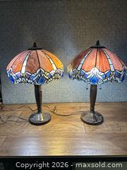 MaxSold Auction: Two Tiffany style 23 inch lamps - Cocoa (Florida, USA) SELLER MANAGED Estate Sale Online Auction - Broadcast Court