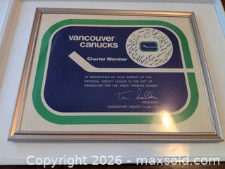 MaxSold Auction: Vancouver Canucks Framed Print with Signatures - Vancouver (British Columbia, Canada) SELLER MANAGED Downsizing Online Auction - Shaughnessy Street