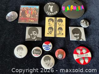 MaxSold Auction: The Beatles Pins Including an Original 64 - Forks Township (Pennsylvania, USA) SELLER MANAGED Downsizing Online Auction - Ben Jon Road               