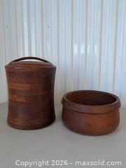 MaxSold Auction: MCM Teak Ice bucket and Bowl  Danish design - Surrey (British Columbia, Canada) SELLER MANAGED Reseller Online Auction - King George Boulevard (STORAGE)