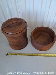 MaxSold Auction: MCM Teak Ice bucket and Bowl  Danish design - Surrey (British Columbia, Canada) SELLER MANAGED Reseller Online Auction - King George Boulevard (STORAGE)