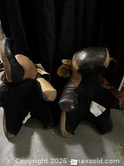 MaxSold Auction: Lot of 2 Leather Animal Stools - Toronto (Ontario, Canada) SELLER MANAGED Downsizing Online Auction - Dixon Road (CONDO)