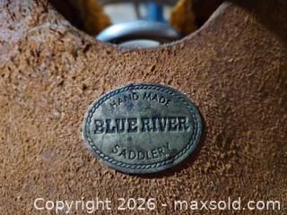 MaxSold Auction: Blue River Saddlery 16" Western Saddle Brown/Tan Tooled Leather - Elizabethtown-Kitley (Ontario, Canada) PARTNER MANAGED Estate Sale Online Auction - Rocksprings Road