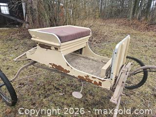 MaxSold Auction: Horse-Drawn Carriage / Cart, Wood & Metal Frame, 2-Seat - Elizabethtown-Kitley (Ontario, Canada) PARTNER MANAGED Estate Sale Online Auction - Rocksprings Road