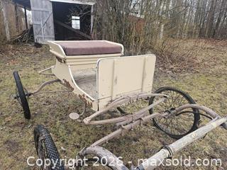 MaxSold Auction: Horse-Drawn Carriage / Cart, Wood & Metal Frame, 2-Seat - Elizabethtown-Kitley (Ontario, Canada) PARTNER MANAGED Estate Sale Online Auction - Rocksprings Road