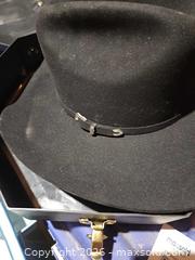 MaxSold Auction: Serratelli Black Felt Cowboy Hat Size 7 1/8, 4 in Brim - Elizabethtown-Kitley (Ontario, Canada) PARTNER MANAGED Estate Sale Online Auction - Rocksprings Road