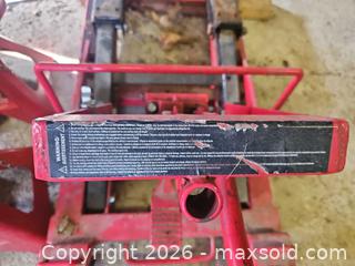 MaxSold Auction: 1500 lb Red Motorcycle Jack with Included 2 Jack Axle Stands - Elizabethtown-Kitley (Ontario, Canada) PARTNER MANAGED Estate Sale Online Auction - Rocksprings Road