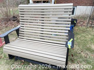 MaxSold Auction: 2-Seat Polywood Glider Bench with Black Frame - Elizabethtown-Kitley (Ontario, Canada) PARTNER MANAGED Estate Sale Online Auction - Rocksprings Road