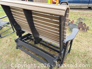 MaxSold Auction: 2-Seat Polywood Glider Bench with Black Frame - Elizabethtown-Kitley (Ontario, Canada) PARTNER MANAGED Estate Sale Online Auction - Rocksprings Road
