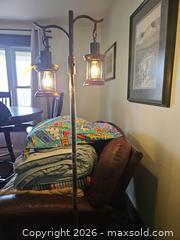 MaxSold Auction: Antique Copper Lantern Floor Lamp, Glass Shades, 2-Light - Elizabethtown-Kitley (Ontario, Canada) PARTNER MANAGED Estate Sale Online Auction - Rocksprings Road
