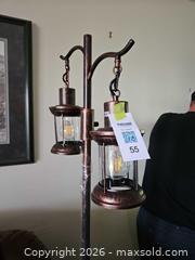 MaxSold Auction: Antique Copper Lantern Floor Lamp, Glass Shades, 2-Light - Elizabethtown-Kitley (Ontario, Canada) PARTNER MANAGED Estate Sale Online Auction - Rocksprings Road