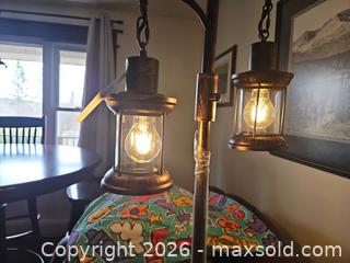 MaxSold Auction: Antique Copper Lantern Floor Lamp, Glass Shades, 2-Light - Elizabethtown-Kitley (Ontario, Canada) PARTNER MANAGED Estate Sale Online Auction - Rocksprings Road