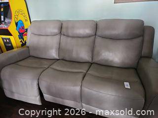 MaxSold Auction: Gray Faux Leather Power Reclining 3-Seat Sofa with Recliner Chair - Elizabethtown-Kitley (Ontario, Canada) PARTNER MANAGED Estate Sale Online Auction - Rocksprings Road