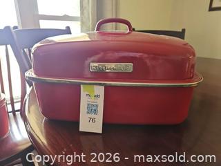 MaxSold Auction: KitchenAid Large Red Enameled Steel Roasting Pan with Lid - Elizabethtown-Kitley (Ontario, Canada) PARTNER MANAGED Estate Sale Online Auction - Rocksprings Road