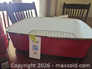 MaxSold Auction: KitchenAid Large Red Enameled Steel Roasting Pan with Lid - Elizabethtown-Kitley (Ontario, Canada) PARTNER MANAGED Estate Sale Online Auction - Rocksprings Road