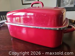 MaxSold Auction: KitchenAid Large Red Enameled Steel Roasting Pan with Lid - Elizabethtown-Kitley (Ontario, Canada) PARTNER MANAGED Estate Sale Online Auction - Rocksprings Road