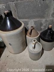 MaxSold Auction: Lot of 4 Stoneware Crocks and Ceramic Jugs - Elizabethtown-Kitley (Ontario, Canada) PARTNER MANAGED Estate Sale Online Auction - Rocksprings Road