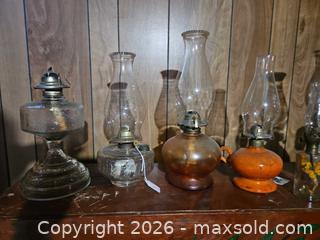 MaxSold Auction: Lot of 7-10 Vintage Oil/Kerosene Hurricane Lamps - Elizabethtown-Kitley (Ontario, Canada) PARTNER MANAGED Estate Sale Online Auction - Rocksprings Road