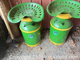 MaxSold Auction: Pair of John Deere Metal Tractor Seat Stools, Green/Yellow - Elizabethtown-Kitley (Ontario, Canada) PARTNER MANAGED Estate Sale Online Auction - Rocksprings Road