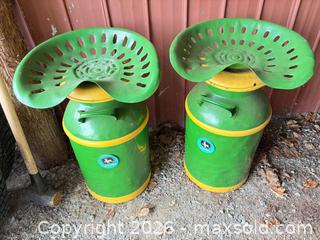 MaxSold Auction: Pair of John Deere Metal Tractor Seat Stools, Green/Yellow - Elizabethtown-Kitley (Ontario, Canada) PARTNER MANAGED Estate Sale Online Auction - Rocksprings Road