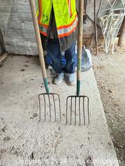 MaxSold Auction: Pair of Long Wood-Handled Garden Forks - Elizabethtown-Kitley (Ontario, Canada) PARTNER MANAGED Estate Sale Online Auction - Rocksprings Road