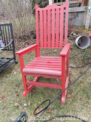 MaxSold Auction: Red Recycled Plastic Rocking Chair - Outdoor/Patio - Elizabethtown-Kitley (Ontario, Canada) PARTNER MANAGED Estate Sale Online Auction - Rocksprings Road