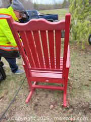 MaxSold Auction: Red Recycled Plastic Rocking Chair - Outdoor/Patio - Elizabethtown-Kitley (Ontario, Canada) PARTNER MANAGED Estate Sale Online Auction - Rocksprings Road