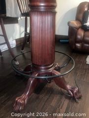 MaxSold Auction: Round Mahogany Cherry Wood Bar/Pub Table Set with 5 Chairs - Elizabethtown-Kitley (Ontario, Canada) PARTNER MANAGED Estate Sale Online Auction - Rocksprings Road