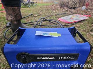 MaxSold Auction: Simoniz Electric Cold Water Pressure Washer 1650 PSI, 1.8 GPM - Elizabethtown-Kitley (Ontario, Canada) PARTNER MANAGED Estate Sale Online Auction - Rocksprings Road