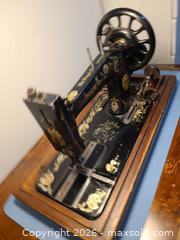 MaxSold Auction: Singer Treadle Sewing Machine, c.1910, Black with Gold Decals - Toronto (Ontario, Canada) SELLER MANAGED Downsizing Online Auction - Rutland Street