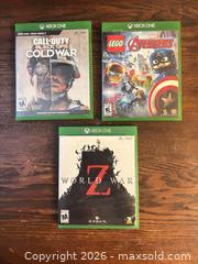 MaxSold Auction: Lot of 3 Xbox One Games with Cases (NTSC) - Ogden (New York, USA) SELLER MANAGED Downsizing Online Auction - Village Hill Drive