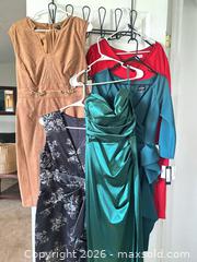 MaxSold Auction: Lot of 5 Women's cocktail evening Dresses, Various Colors & Sizes New - Ogden (New York, USA) SELLER MANAGED Downsizing Online Auction - Village Hill Drive