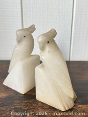 MaxSold Auction: Vintage Pair of Alabaster/Cream Cockatoo Stone Bookends - Ogden (New York, USA) SELLER MANAGED Downsizing Online Auction - Village Hill Drive