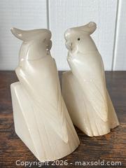 MaxSold Auction: Vintage Pair of Alabaster/Cream Cockatoo Stone Bookends - Ogden (New York, USA) SELLER MANAGED Downsizing Online Auction - Village Hill Drive