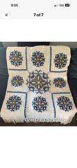 MaxSold Auction: Vintage Wool knit Afghan Cottage Granny Blanket 40X66 Hand Knitted - Ogden (New York, USA) SELLER MANAGED Downsizing Online Auction - Village Hill Drive